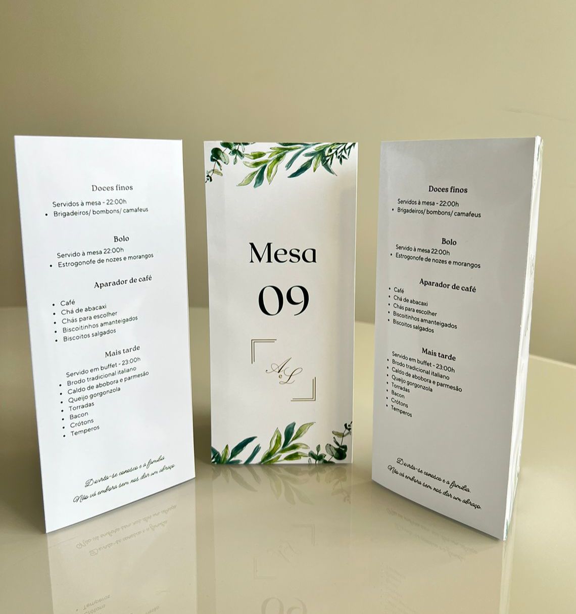 Menu Cardápio Personalizado Triângulo Casamento Eventos