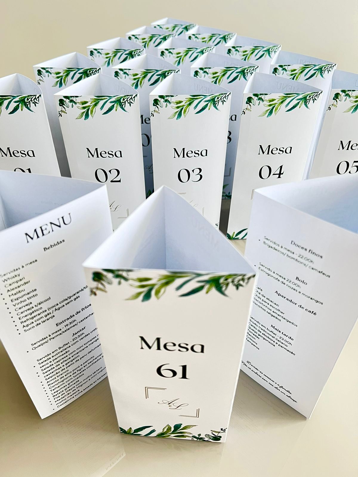 Menu Cardápio Personalizado Triângulo Casamento Eventos