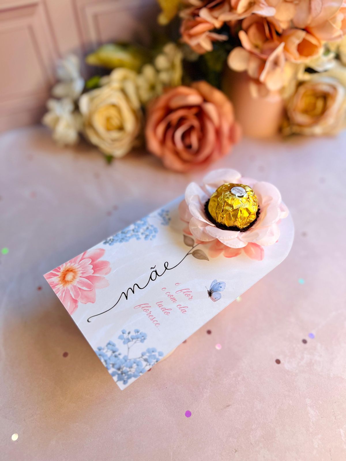 Card com Ferrero Rocher Dia das Mães