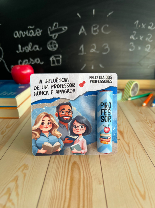 Card + chocolate batom - Dia dos Professores 