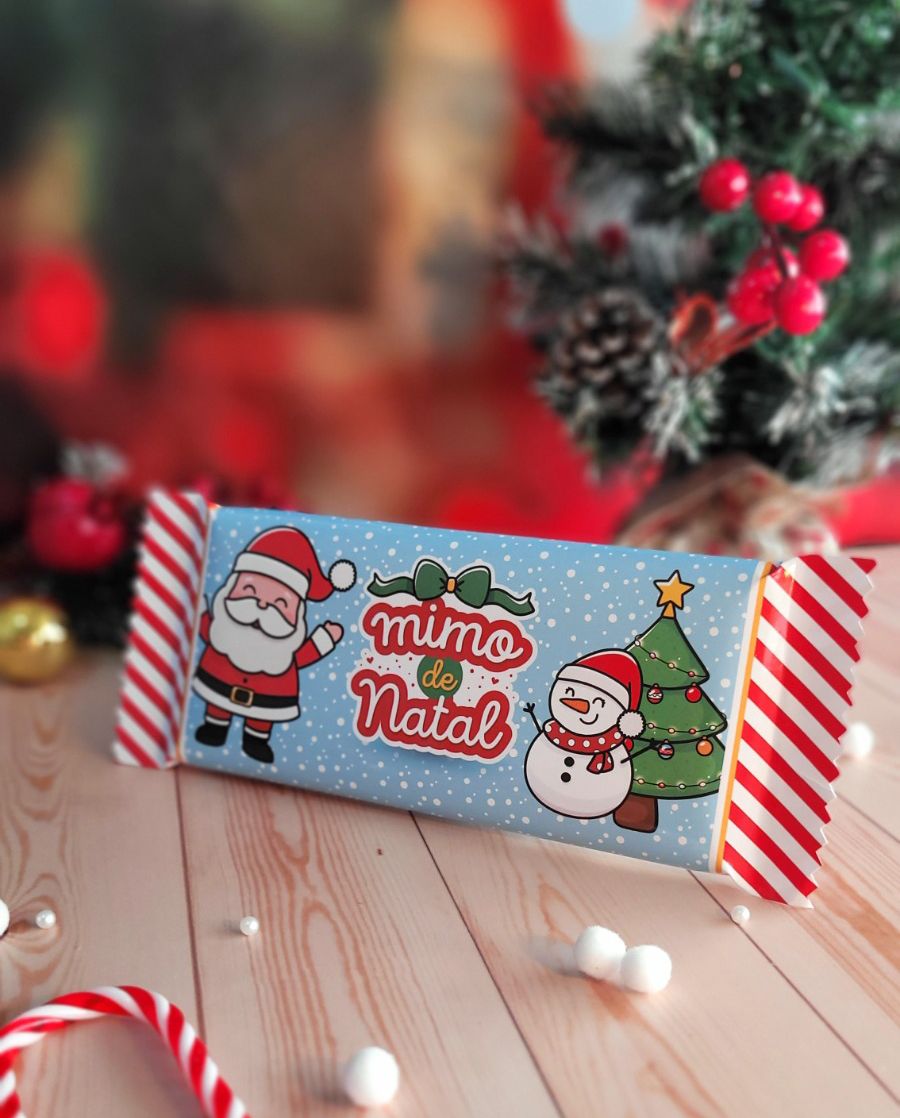 Embalagem para Barra de Chocolate de Natal: Presenteie com Sabor e Estilo Festivo!