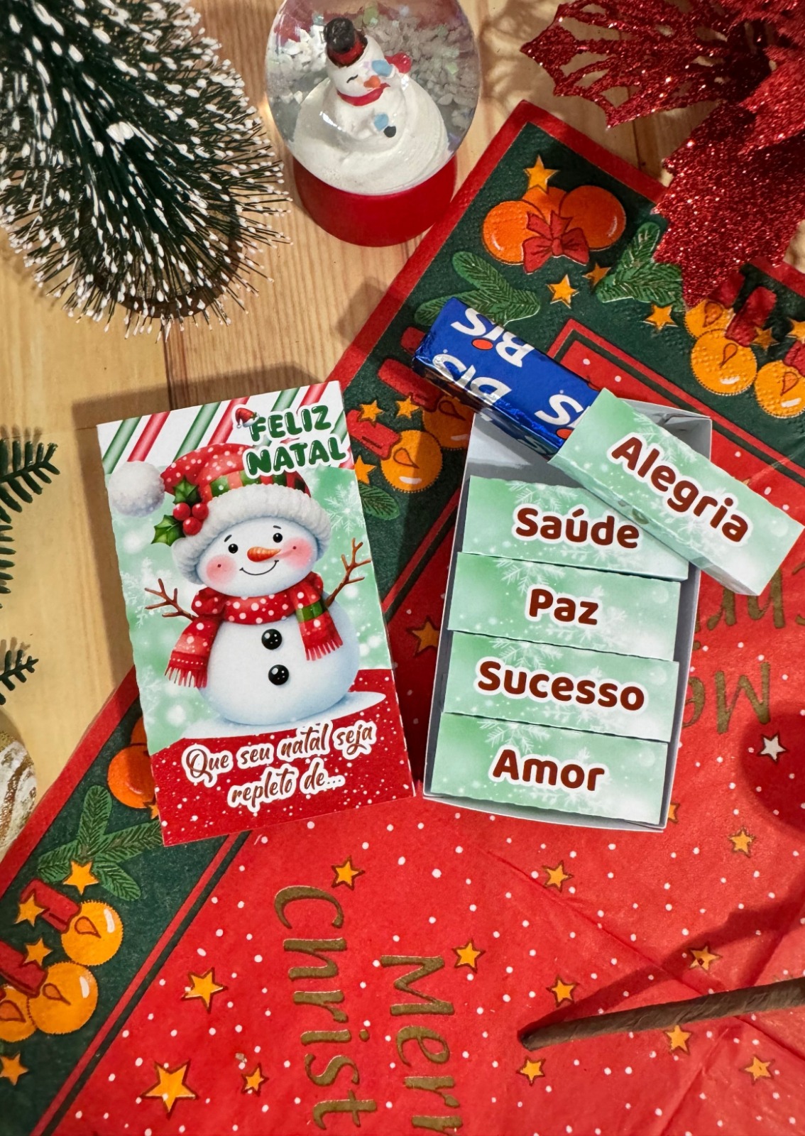 Lembrança Mini Caixinha com Bis - Natal
