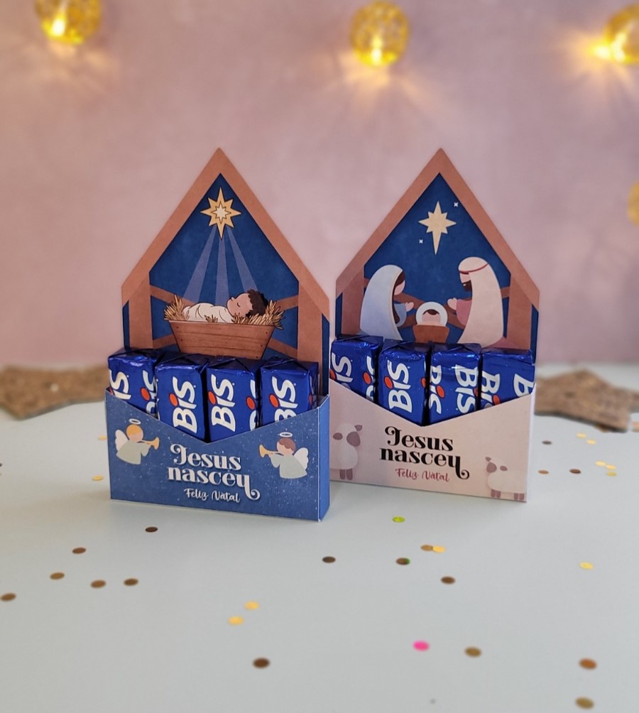 Porta Bis Personalizado de Natal: Presenteie com Estilo e Sabor Único!