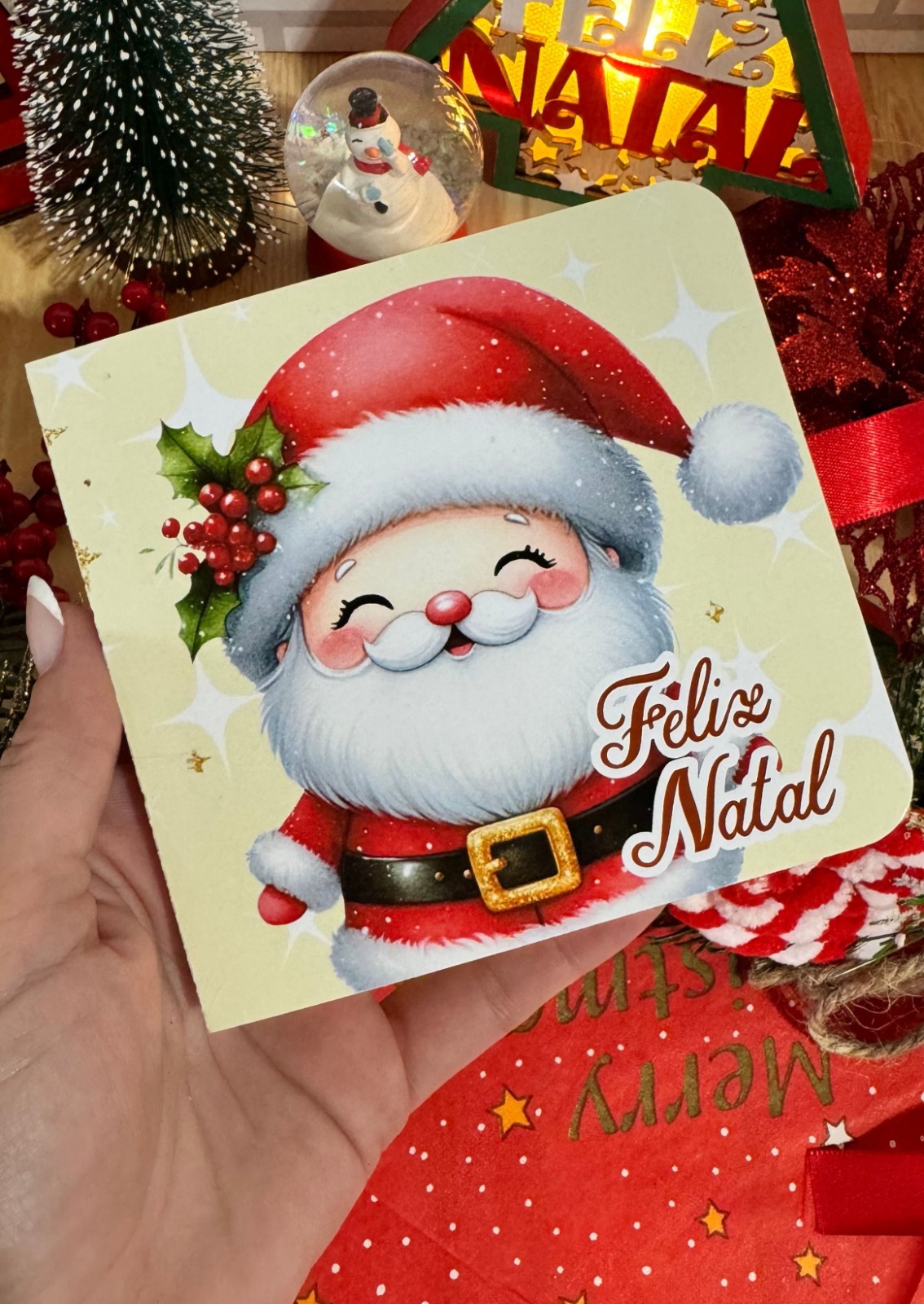 Lembrança com Chocolate Talento Personalizado Natal